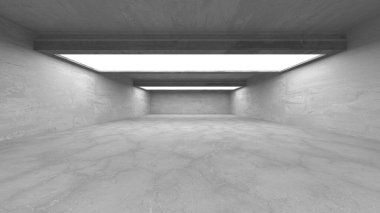 Soyut mimari iç plan. Boş beton oda. 3d hazırlayıcı