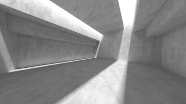 Soyut mimari iç plan. Boş beton oda. 3d hazırlayıcı