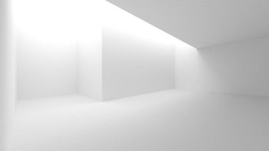 Beyaz Modern Arkaplan. Soyut Bina Konsepti. 3d Hazırlama
