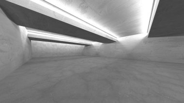 Soyut mimari arka plan. İçi boş beton döşeme. 3d hazırlayıcı