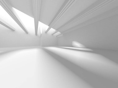 Beyaz Modern Arkaplan. Soyut Bina Konsepti. 3d Hazırlama