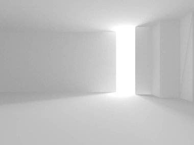 Soyut Beyaz Mimari Tasarım Konsepti. 3d Görüntüleme