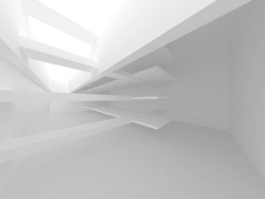 Soyut Beyaz Mimari Tasarım Konsepti. 3d Görüntüleme