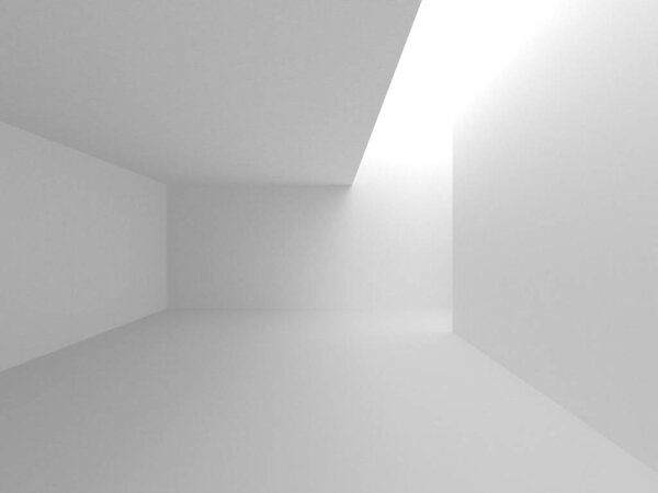 Illuminated corridor interior design. Empty Room Interior Background. 3D render