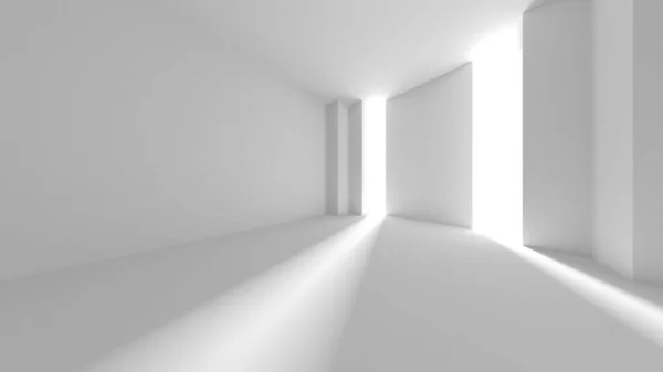 Illuminated Corridor Interior Design Empty Room Interior Background Render — Stock Photo, Image