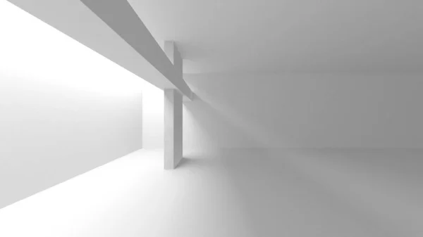 Fundo Moderno Branco Conceito Construção Abstrato Render — Fotografia de Stock