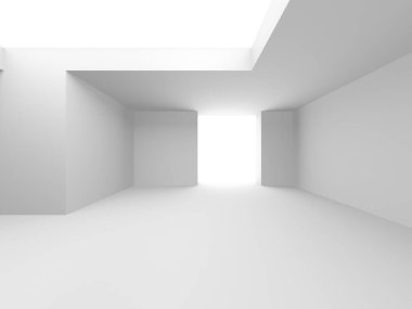 Beyaz Modern Arkaplan. Soyut Bina Konsepti. 3d Hazırlama