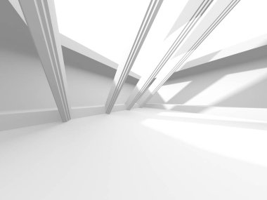 Aydınlatılmış koridor iç tasarımı. Boş Oda İç mimarisi. 3 Boyutlu Hazırlama