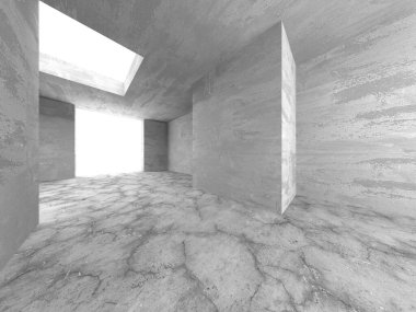 Soyut mimari arka plan. İçi boş beton döşeme. 3d hazırlayıcı