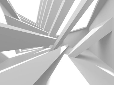 Beyaz Modern Arkaplan. Soyut Bina Konsepti. 3d Hazırlama