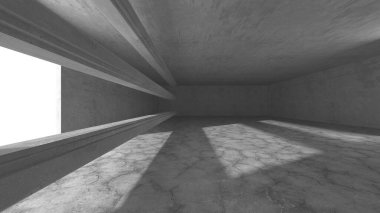Soyut mimari arka plan. İçi boş beton döşeme. 3d hazırlayıcı