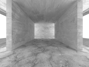 Soyut mimari arka plan. İçi boş beton döşeme. 3d hazırlayıcı