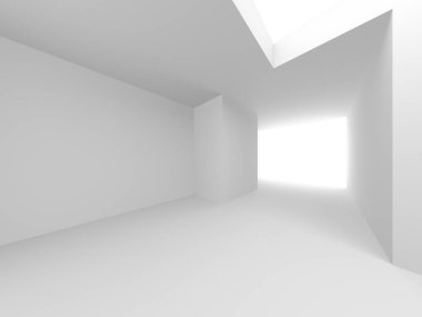 Beyaz Modern Arkaplan. Soyut Bina Konsepti. 3d Hazırlama