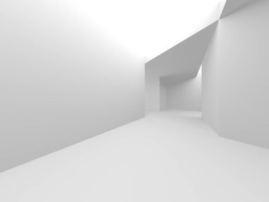 Beyaz Modern Arkaplan. Soyut Bina Konsepti. 3d Hazırlama