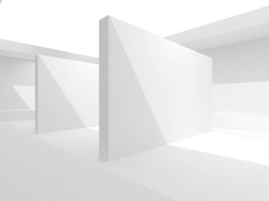 Beyaz Modern Arkaplan. Soyut Bina Konsepti. 3d Hazırlama