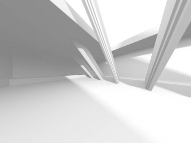 Soyut Beyaz Mimari Tasarım Konsepti. 3d Görüntüleme