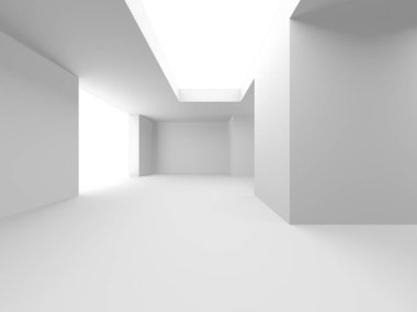 Soyut Beyaz Mimari Tasarım Konsepti. 3d Görüntüleme