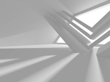 Soyut Beyaz Mimari Tasarım Konsepti. 3d Görüntüleme