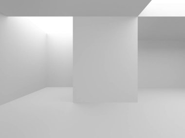 Soyut Beyaz Mimari Tasarım Konsepti. 3d Görüntüleme