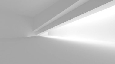 Soyut Beyaz Mimari Tasarım Konsepti. 3d Görüntüleme