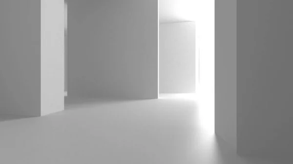 Fundo Moderno Branco Conceito Construção Abstrato Render — Fotografia de Stock