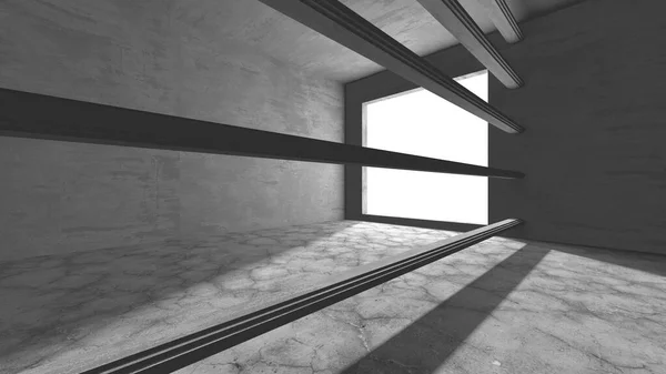 Dark Concrete Wall Architecture Empty Room Render Illustration — Stock Photo, Image