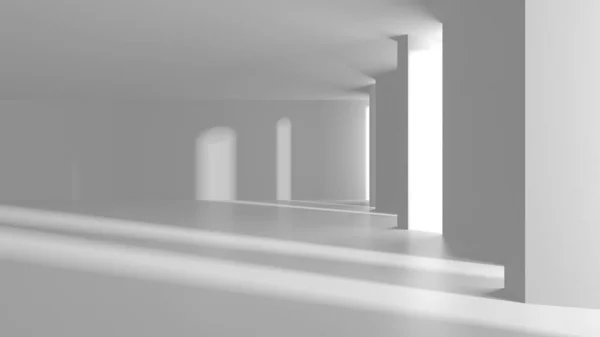 Fundo Moderno Branco Conceito Construção Abstrato Render — Fotografia de Stock