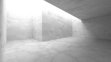 Soyut mimari arka plan. İçi boş beton döşeme. 3d hazırlayıcı