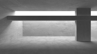 Soyut mimari iç plan. Boş beton oda. 3d hazırlayıcı