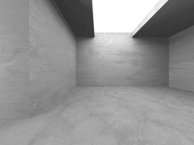 Soyut mimari iç plan. Boş beton oda. 3d hazırlayıcı