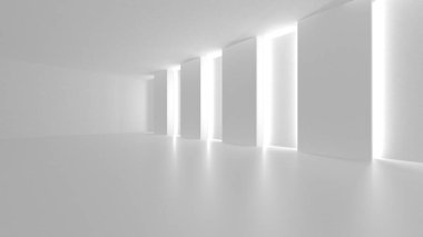 Beyaz Modern Arkaplan. Soyut Bina Konsepti. 3d Hazırlama