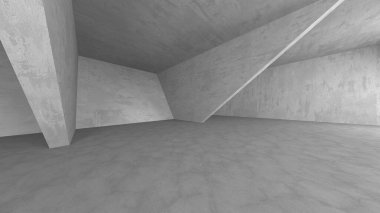 Soyut mimari iç plan. Boş beton oda. 3d hazırlayıcı