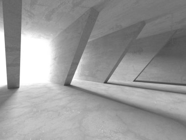 Soyut mimari iç plan. Boş beton oda. 3d hazırlayıcı
