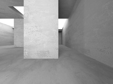 Soyut mimari iç plan. Boş beton oda. 3d hazırlayıcı