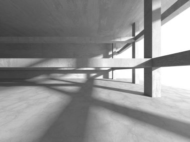 Soyut mimari arka plan. İçi boş beton döşeme. 3d hazırlayıcı