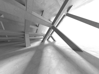 Soyut mimari arka plan. İçi boş beton döşeme. 3d hazırlayıcı