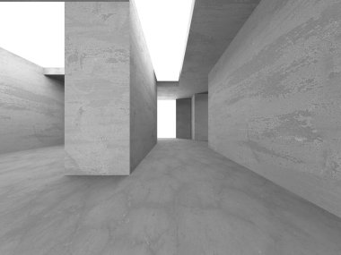 Soyut mimari arka plan. İçi boş beton döşeme. 3d hazırlayıcı