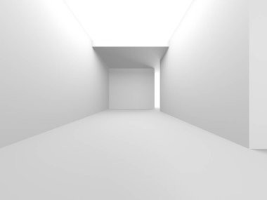Beyaz Modern Arkaplan. Soyut Bina Konsepti. 3d Hazırlama