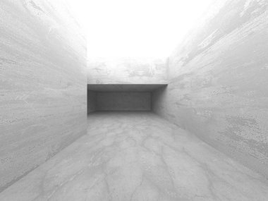 Soyut mimari arka plan. İçi boş beton döşeme. 3d hazırlayıcı