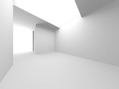 Soyut Beyaz Mimari Tasarım Konsepti. 3d Görüntüleme