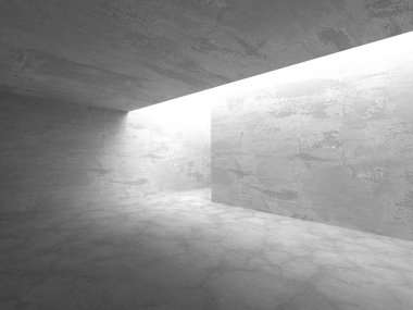 Dark Beton Duvar Mimarisi. Boş Oda. 3d Görüntüleme