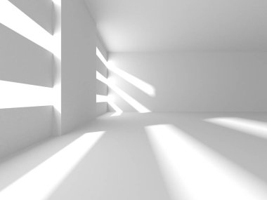 Soyut Beyaz Mimari Tasarım Konsepti. 3d Görüntüleme