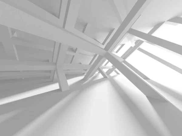 Fundo Moderno Branco Conceito Construção Abstrato Render — Fotografia de Stock