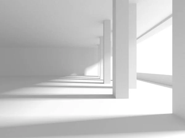 Fundo Moderno Branco Conceito Construção Abstrato Render — Fotografia de Stock