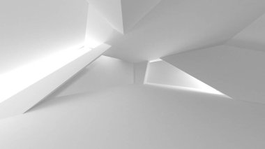 Beyaz Modern Arkaplan. Soyut Bina Konsepti. 3d Hazırlama