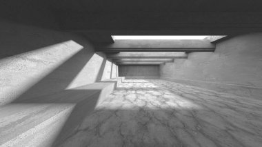 Soyut mimari iç plan. Boş beton oda. 3d hazırlayıcı