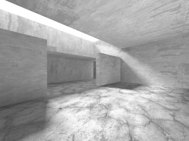 Soyut mimari arka plan. İçi boş beton döşeme. 3d hazırlayıcı