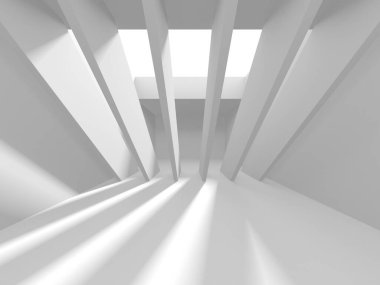 Beyaz Modern Arkaplan. Soyut Bina Konsepti. 3d Hazırlama