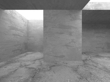 Soyut mimari arka plan. İçi boş beton döşeme. 3d hazırlayıcı