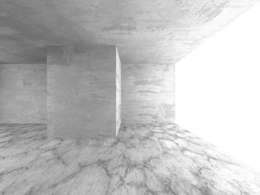 Soyut mimari arka plan. İçi boş beton döşeme. 3d hazırlayıcı